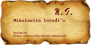 Mikolovits István névjegykártya